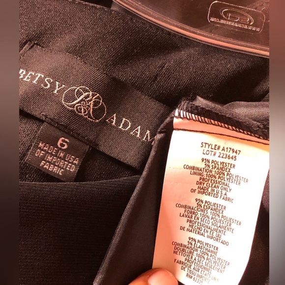 NWT Betsy & Adam Illusion Popover Floral-Print Gown Black/ White Size6 - Picture 8 of 8